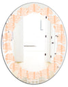 Retro Abstract Lines Pattern - Modern Round or Oval Wall Mirror - Leaves