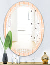 Retro Abstract Lines Pattern - Modern Round or Oval Wall Mirror - Triple C