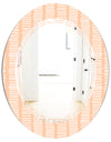 Retro Abstract Lines Pattern - Modern Round or Oval Wall Mirror - Triple C