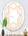 Retro Abstract Lines Pattern - Modern Round or Oval Wall Mirror - Hexagon Star