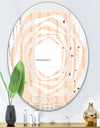 Retro Abstract Lines Pattern - Modern Round or Oval Wall Mirror - Whirl