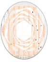 Retro Abstract Lines Pattern - Modern Round or Oval Wall Mirror - Whirl