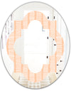 Retro Abstract Lines Pattern - Modern Round or Oval Wall Mirror - Quatrefoil