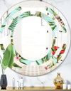 Tropical Foliage II - Modern Round or Oval Wall Mirror - Space