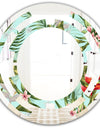 Tropical Foliage II - Modern Round or Oval Wall Mirror - Space