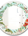 Tropical Foliage II - Modern Round or Oval Wall Mirror - Leaves