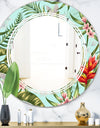 Tropical Foliage II - Modern Round or Oval Wall Mirror - Triple C
