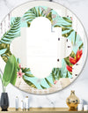 Tropical Foliage II - Modern Round or Oval Wall Mirror - Quatrefoil