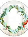 Tropical Foliage II - Modern Round or Oval Wall Mirror - Quatrefoil