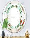 Tropical Foliage II - Modern Round or Oval Wall Mirror - Space