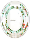 Tropical Foliage II - Modern Round or Oval Wall Mirror - Space
