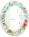 Tropical Foliage II - Modern Round or Oval Wall Mirror - Leaves