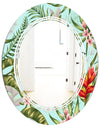 Tropical Foliage II - Modern Round or Oval Wall Mirror - Triple C