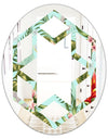 Tropical Foliage II - Modern Round or Oval Wall Mirror - Hexagon Star