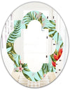 Tropical Foliage II - Modern Round or Oval Wall Mirror - Quatrefoil