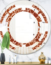 Leopard Fur Safari I - Modern Round or Oval Wall Mirror - Space