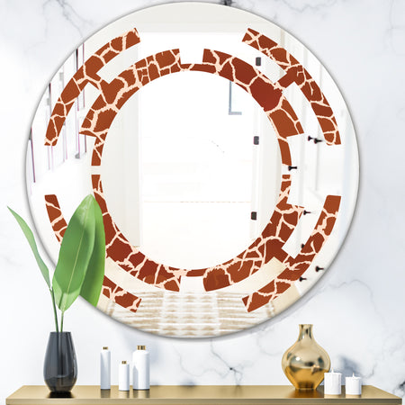 Leopard Fur Safari I - Modern Round or Oval Wall Mirror - Space