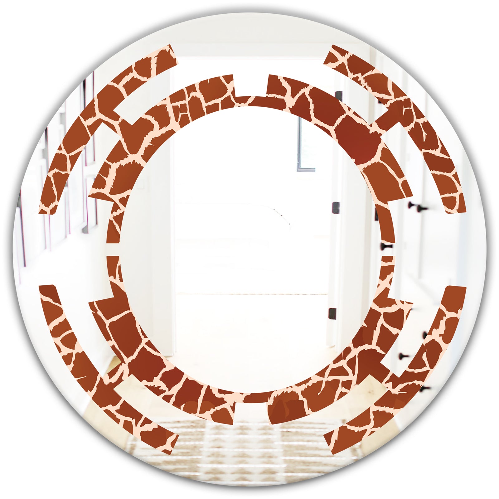 Leopard Fur Safari I - Modern Round or Oval Wall Mirror - Space