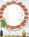 Leopard Fur Safari I - Modern Round or Oval Wall Mirror - Leaves