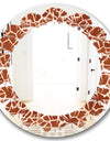 Leopard Fur Safari I - Modern Round or Oval Wall Mirror - Leaves