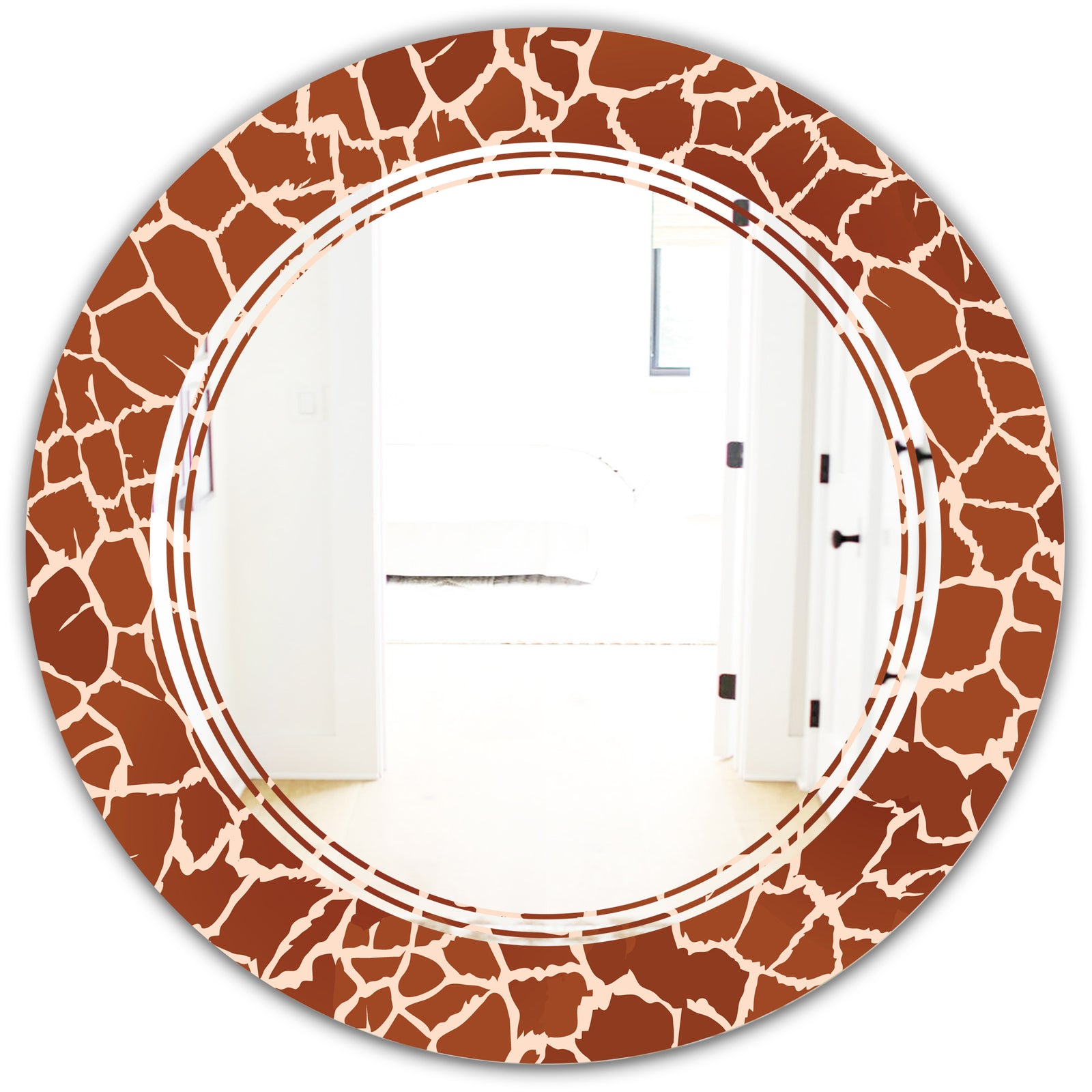 Leopard Fur Safari I - Modern Round or Oval Wall Mirror - Triple C