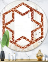 Leopard Fur Safari I - Modern Round or Oval Wall Mirror - Hexagon Star