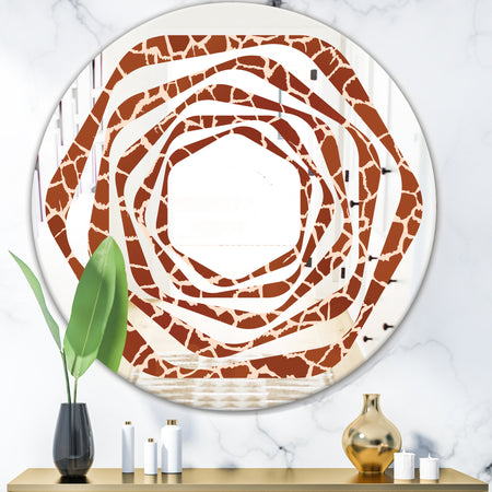 Leopard Fur Safari I - Modern Round or Oval Wall Mirror - Whirl