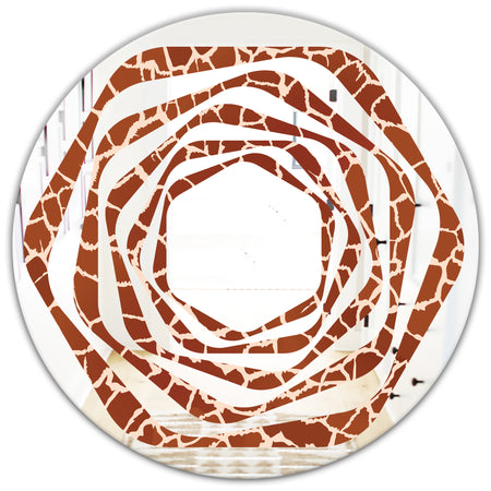 Leopard Fur Safari I - Modern Round or Oval Wall Mirror - Whirl