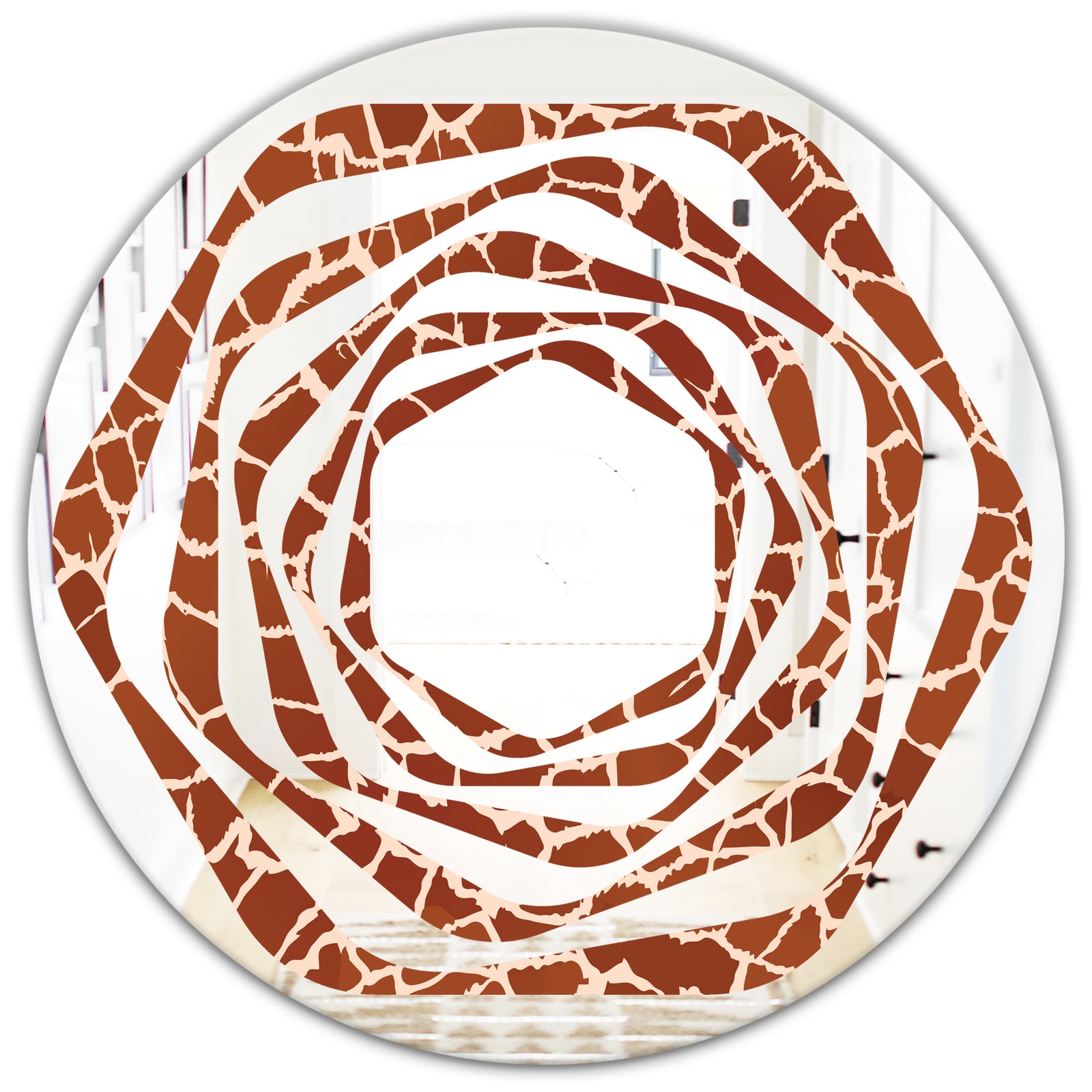 Leopard Fur Safari I - Modern Round or Oval Wall Mirror - Whirl