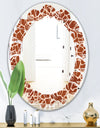 Leopard Fur Safari I - Modern Round or Oval Wall Mirror - Leaves