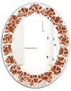 Leopard Fur Safari I - Modern Round or Oval Wall Mirror - Leaves