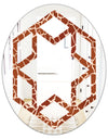 Leopard Fur Safari I - Modern Round or Oval Wall Mirror - Hexagon Star