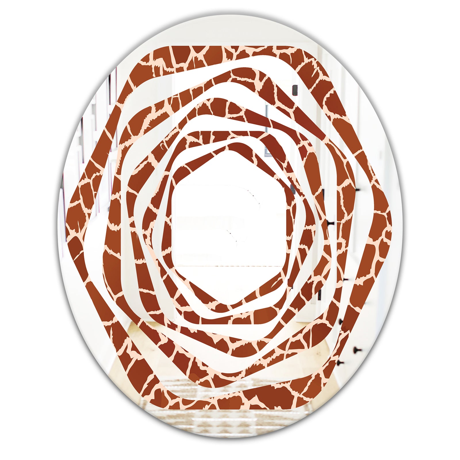 Leopard Fur Safari I - Modern Round or Oval Wall Mirror - Whirl