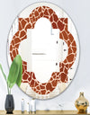Leopard Fur Safari I - Modern Round or Oval Wall Mirror - Quatrefoil