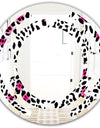 Glam Leopard Pattern - Modern Round or Oval Wall Mirror - Space