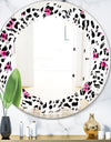 Glam Leopard Pattern - Modern Round or Oval Wall Mirror - Leaves