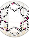 Glam Leopard Pattern - Modern Round or Oval Wall Mirror - Hexagon Star