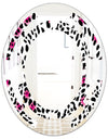 Glam Leopard Pattern - Modern Round or Oval Wall Mirror - Space