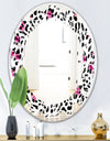 Glam Leopard Pattern - Modern Round or Oval Wall Mirror - Leaves