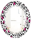 Glam Leopard Pattern - Modern Round or Oval Wall Mirror - Triple C