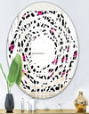 Glam Leopard Pattern - Modern Round or Oval Wall Mirror - Whirl