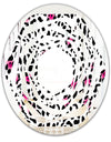 Glam Leopard Pattern - Modern Round or Oval Wall Mirror - Whirl