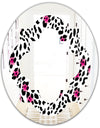 Glam Leopard Pattern - Modern Round or Oval Wall Mirror - Quatrefoil