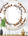 Leopard Fur Safari II - Modern Round or Oval Wall Mirror - Space