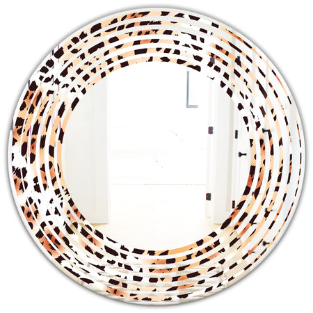 Leopard Fur Safari II - Modern Round or Oval Wall Mirror - Wave