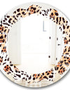 Leopard Fur Safari II - Modern Round or Oval Wall Mirror - Leaves