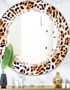 Leopard Fur Safari II - Modern Round or Oval Wall Mirror - Triple C