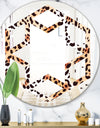Leopard Fur Safari II - Modern Round or Oval Wall Mirror - Hexagon Star