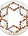 Leopard Fur Safari II - Modern Round or Oval Wall Mirror - Hexagon Star