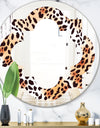 Leopard Fur Safari II - Modern Round or Oval Wall Mirror - Quatrefoil